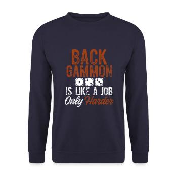 backgammon job - Unisex Sweatshirt - navy - Front - Alina (178cm) & Michal (187cm)