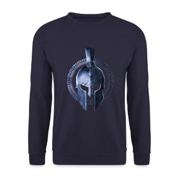 spartan helm symbol krieger gladiator - Unisex Pullover - Navy - Vorne - Alina (178cm) & Michal (187cm)