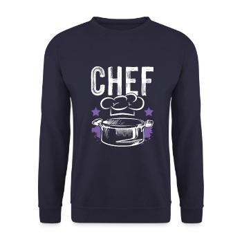 chef chef - Unisex Sweatshirt - navy - Front - Alina (178cm) & Michal (187cm)