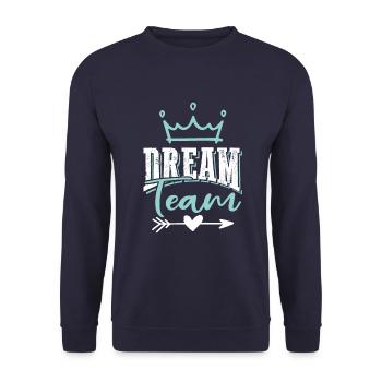 Dream Team - Unisex Pullover - Navy - Vorne - Alina (178cm) & Michal (187cm)
