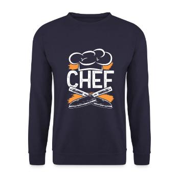 chef cuisiner - Sweat-shirt Unisexe - marine - Devant - Alina (178cm) & Michal (187cm)
