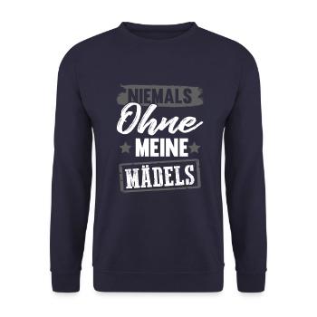 Niemals ohne meine Mädels - Unisex Pullover - Navy - Vorne - Alina (178cm) & Michal (187cm)