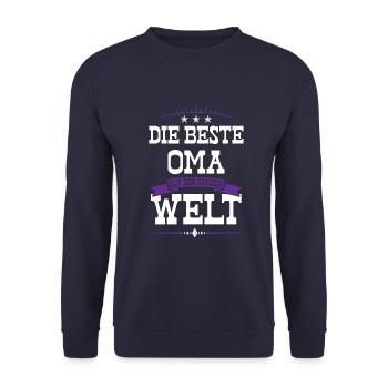 Beste Oma der Welt - Unisex Pullover - Navy - Vorne - Alina (178cm) & Michal (187cm)