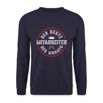 Mitarbeiter des Monats - Unisex Pullover - Navy - Vorne - Alina (178cm) & Michal (187cm)