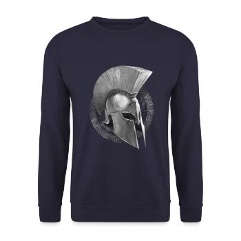 casque spartiate symbole sparte - Sweat-shirt Unisexe - marine - Devant - Alina (178cm) & Michal (187cm)