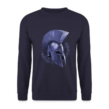 spartan helmet sparta warrior - Unisex Sweatshirt - navy - Front - Alina (178cm) & Michal (187cm)