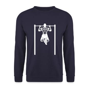 silhouette de fitness calisthenics - Sweat-shirt Unisexe - marine - Devant - Alina (178cm) & Michal (187cm)