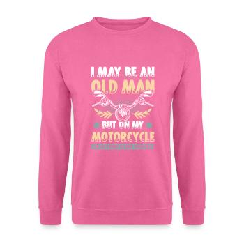 Motorrad alter mann - Unisex Pullover - Pink - Vorne