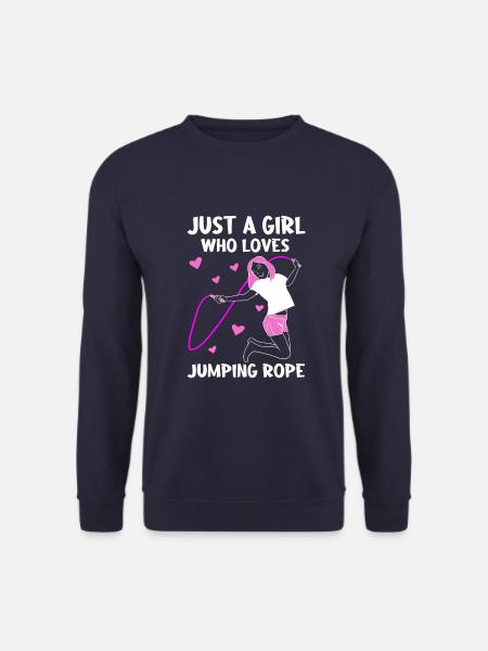 Jumping Rope - A Girl Who loves rope jumping - Unisex Pullover - Navy