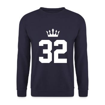 32 Number crown - Unisex Sweatshirt - navy - Front - Alina (178cm) & Michal (187cm)