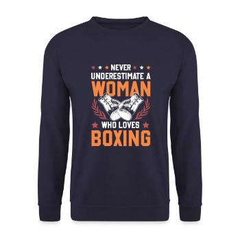 Boxing Women - Unisex Sweatshirt - navy - Front - Alina (178cm) & Michal (187cm)