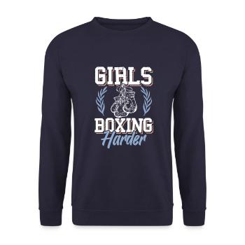 Filles Boxe femmes - Sweat-shirt Unisexe - marine - Devant - Alina (178cm) & Michal (187cm)