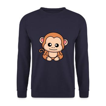 Affe Comic Tier - Unisex Pullover - Navy - Vorne - Alina (178cm) & Michal (187cm)