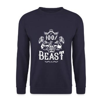 Gorilla Fitness Beast - Unisex Pullover - Navy - Vorne - Alina (178cm) & Michal (187cm)