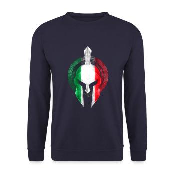 Spartan Helmet Italy Flag - Unisex Sweatshirt - navy - Front - Alina (178cm) & Michal (187cm)