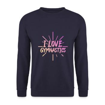 Ich liebe Gymnastik - Unisex Pullover - Navy - Vorne - Alina (178cm) & Michal (187cm)