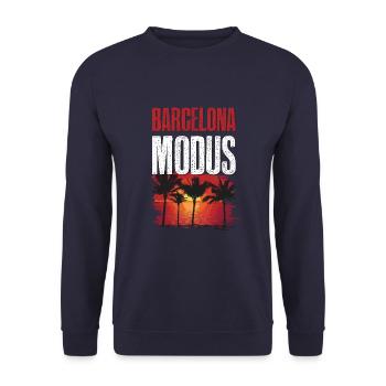 Barcelona Mode - Unisex Sweatshirt - navy - Front - Alina (178cm) & Michal (187cm)