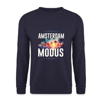Amsterdam Mode - Unisex Sweatshirt - navy - Front - Alina (178cm) & Michal (187cm)