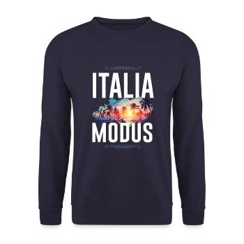 Italia Mode - Unisex Sweatshirt - navy - Front - Alina (178cm) & Michal (187cm)