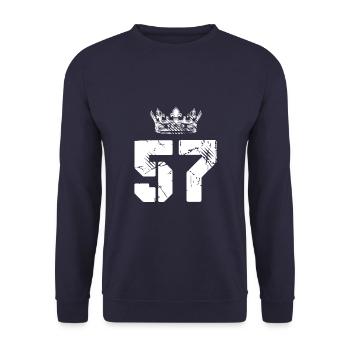57 Couronne de numéro - Sweat-shirt Unisexe - marine - Devant - Alina (178cm) & Michal (187cm)