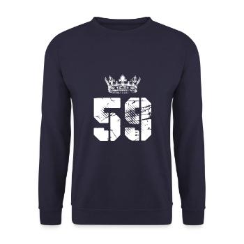 59 Number crown - Unisex Sweatshirt - navy - Front - Alina (178cm) & Michal (187cm)