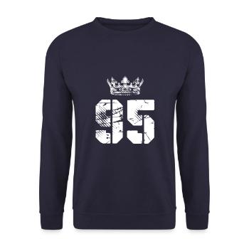95 Number crown - Unisex Sweatshirt - navy - Front - Alina (178cm) & Michal (187cm)
