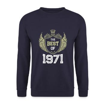 1971 best of - Unisex Pullover - Navy - Vorne - Alina (178cm) & Michal (187cm)