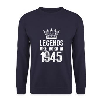 1945 legends born in - Unisex Sweatshirt - navy - Front - Alina (178cm) & Michal (187cm)