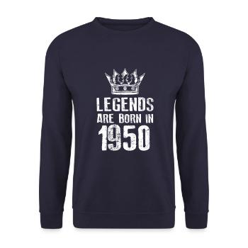 1950 legends born in - Unisex Sweatshirt - navy - Front - Alina (178cm) & Michal (187cm)
