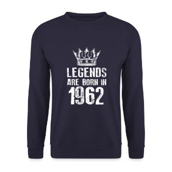 1962 legends born in - Unisex Sweatshirt - navy - Front - Alina (178cm) & Michal (187cm)
