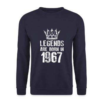 1967 legends born in - Unisex Sweatshirt - navy - Front - Alina (178cm) & Michal (187cm)