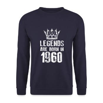 1960 legends born in - Unisex Pullover - Navy - Vorne - Alina (178cm) & Michal (187cm)