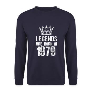 1979 legends born in - Unisex Sweatshirt - navy - Front - Alina (178cm) & Michal (187cm)