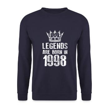 1998 legends born in - Unisex Sweatshirt - navy - Front - Alina (178cm) & Michal (187cm)