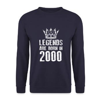 2000 legends born in - Unisex Sweatshirt - navy - Front - Alina (178cm) & Michal (187cm)