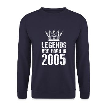 2005 legends born in - Unisex Pullover - Navy - Vorne - Alina (178cm) & Michal (187cm)