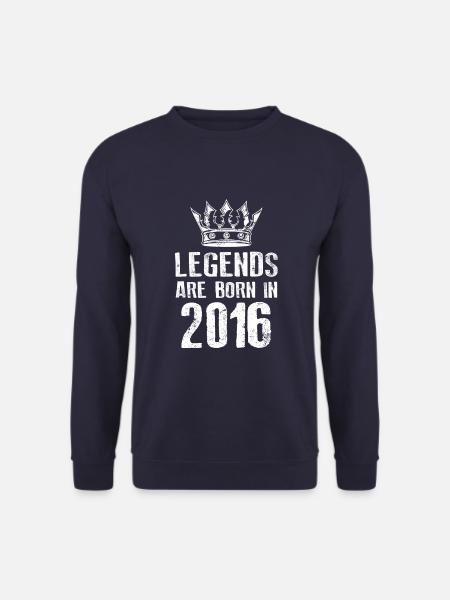 2016 legends born in - Unisex Sweatshirt - navy