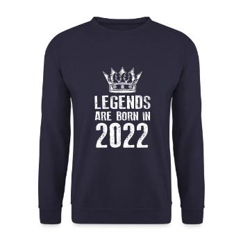 2022 legends born in - Unisex Pullover - Navy - Vorne - Alina (178cm) & Michal (187cm)