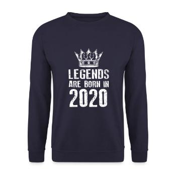 2020 legends born in - Unisex Sweatshirt - navy - Front - Alina (178cm) & Michal (187cm)