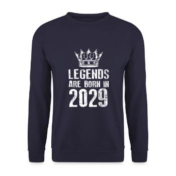 2029 legends born in - Unisex Sweatshirt - navy - Front - Alina (178cm) & Michal (187cm)