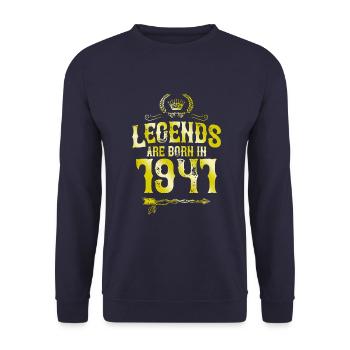 1941 legends born in - Unisex Pullover - Navy - Vorne - Alina (178cm) & Michal (187cm)