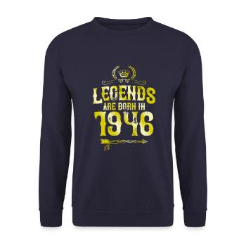 Légendes de 1946 nées en - Sweat-shirt Unisexe - marine - Devant - Alina (178cm) & Michal (187cm)