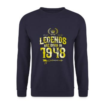 1948 legends born in - Unisex Sweatshirt - navy - Front - Alina (178cm) & Michal (187cm)