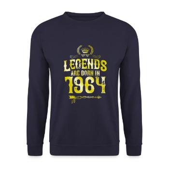 1964 legends born in - Unisex Sweatshirt - navy - Front - Alina (178cm) & Michal (187cm)