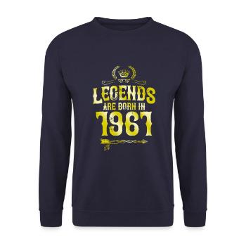 1961 legends born in - Unisex Sweatshirt - navy - Front - Alina (178cm) & Michal (187cm)