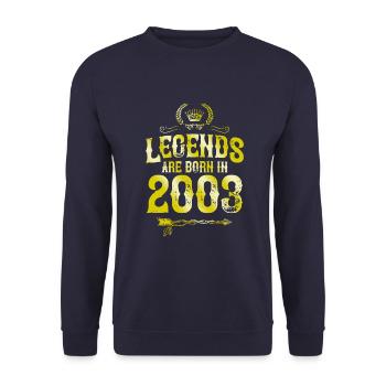 2003 legends born in - Unisex Sweatshirt - navy - Front - Alina (178cm) & Michal (187cm)