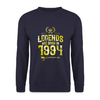 1994 legends born in - Unisex Pullover - Navy - Vorne - Alina (178cm) & Michal (187cm)