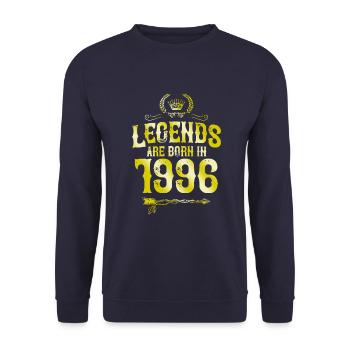 1996 legends born in - Unisex Sweatshirt - navy - Front - Alina (178cm) & Michal (187cm)