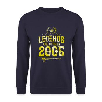 2005 legends born in - Unisex Pullover - Navy - Vorne - Alina (178cm) & Michal (187cm)