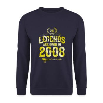 2008 legends born in - Unisex Sweatshirt - navy - Front - Alina (178cm) & Michal (187cm)